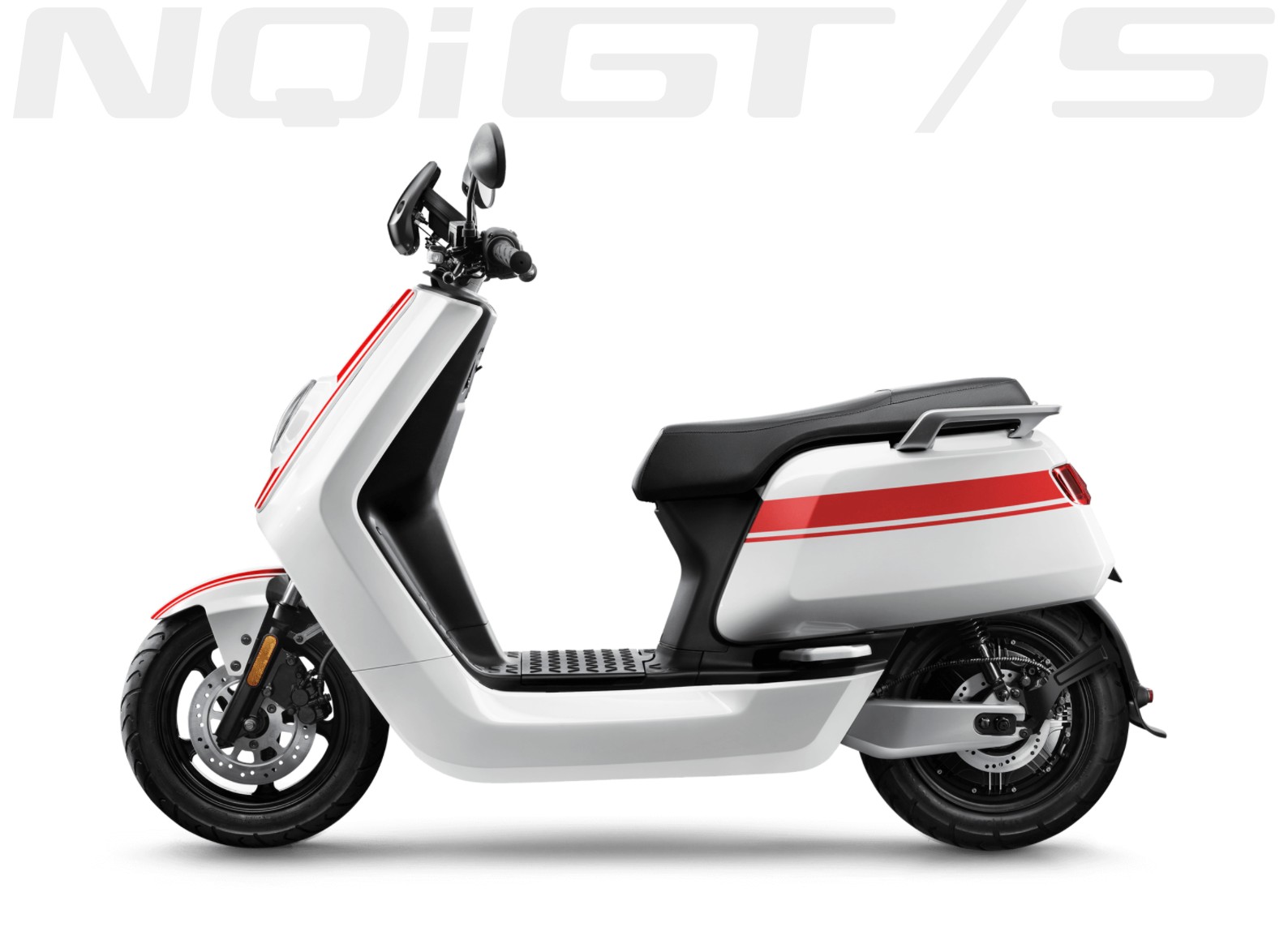 NIU NQi GTS 80 — branco/vermelho, vista lateral